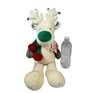 Vintage-16" Applause Snobell White Red Green Reindeer Plush‎ Stuffed Christmas